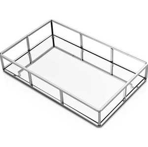 European-style Golden Iron Glass <b>Mirror</b> Decorative Tray Metal <b>Round</b> <b>Light</b> Luxury Ornaments - Product Image 4