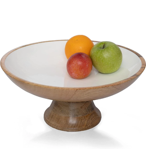 Cuenco de madera impreso tradicional sostenible para el hogar cocina Hotel restaurante cuenco de fabricante indio - Product Image 3