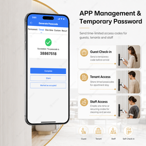 <span class=keywords><strong>Serratura</strong></span> Elettronica Digitale Impermeabile per Esterni Ttlock Tuya Smart Locks con Impronta Digitale per Porte Scorrevoli in Vetro e Alluminio OEM - Product Image 4
