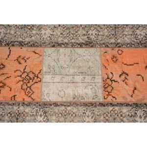 พรมวินเทจสไตล์ตุรกี ขนาด 2.2x7.8 ฟุต สีส้ม พรมขนสัตว์แท้ - Product Image 5
