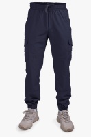 TOYTEX Pantalon de jogging tactique décontracté pour homme, coupe skinny, noir, taille mi-haute, style cargo, délavage foncé, 100% coton tissé