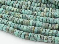 Perles disques Heishi en turquoise africaine mate, 9mm, 10mm, 11mm, faites à la main, pierres en vrac, brin de 8 pouces pour la création de bijoux en gros