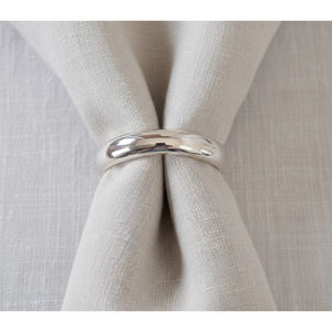 High Quality Mirror Polished Stainless Steel <b>Napkin</b> Ring Elegant <b>Silver</b> Round Metal Holder For Wedding Hotel Dining Table Decor - Product Image 1
