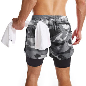 Maillot de bain de plage avec cordon de serrage imprimé Shorts athlétiques pour hommes Shorts de sport Shorts de gymnastique à séchage rapide - Product Image 2