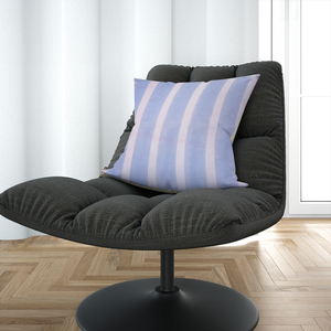 Funda de Cojín 100% Algodón, Estampada a Mano, Azul Marbella, Estilo Europeo, con Cierre de Cremallera, Ecológica, para Uso en el Hogar o Hotel - Product Image 1