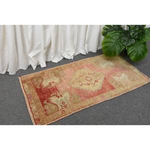 Alfombra Turca Vintage Roja Beige de 160 x 310 cm, Alfombra Rectangular Grande de Pelo Medio con Base de Látex, Diseño de Patchwork Ecológico - Product Image 3