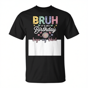 T-shirt a maniche corte per festeggiare il compleanno, t-shirt unisex per adulti, girocollo, con grafica festiva - Product Image 2