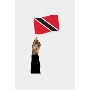 Drapeau de la Trinité-et-Tobago à tenir à la main, logo personnalisable, imprimé numériquement en polyester ou en soie avec graphiques personnalisés, style fanion - Product Image 6