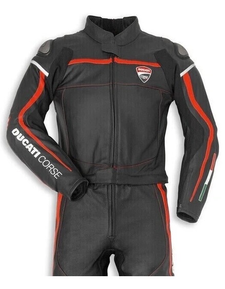 Ducati Corse Custom Men's Black 2-Piece Motorcycle Suit