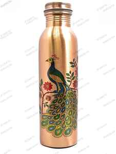 Botellas de agua de cobre utilizadas para beber botella de agua orgánica disponible al por mayor en diferentes diseños y acabados con impresión de tapa - Product Image 3