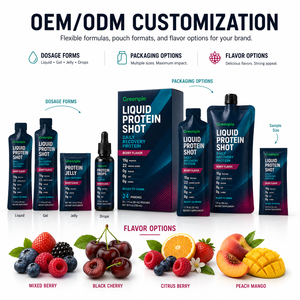 Greenpie OEM Shot de protéines liquides saveur baies, sans sucre, sans glucides, sans graisse, pour la récupération musculaire, supplément protéiné liquide aux acides aminés - Product Image 2