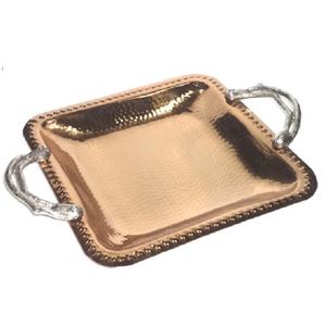 Plateau de service en métal laqué écologique à motif floral pour la maison, design de Noël - Product Image 1