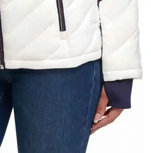 Vente en gros Fabrication de vêtements dernière conception veste matelassée pour femmes fermeture éclair mince vêtements d'hiver respirant remplissage pas cher prix imprimé - Product Image 6