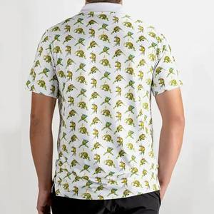 Polos personalizados para hombre sublimado con estampado de algodón 100% de alta calidad, polos elásticos sostenibles de secado rápido para hombre - Product Image 2