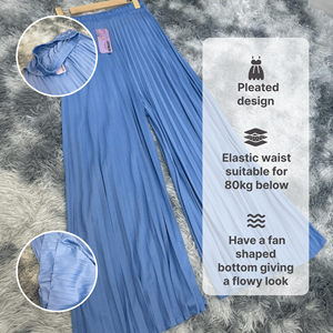 กางเกงขาบานเอวสูงสำหรับผู้หญิง, กางเกงเอวสูงผ้าฝ้ายโพลีเอสเตอร์ระบายอากาศ - Product Image 3