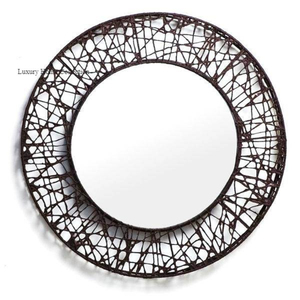 Mesh Rounded Shape Gold Color Mirror Wall Mounted <b>Metal</b> <b>Frame</b> for Home Hotel or Restaurant for Decorative Purpose - Product Image 5