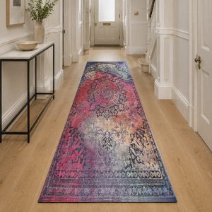 RUGS DEPOT LXDP-0156 Wholesale Multicolor Neutral Modern Vintage Digital Printed Machine Washable Chenille Area Rug Non <b>Slip</b> - Product Image 5