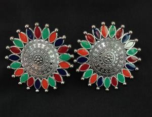 Wholesale Suppliers Earrings <b>Set</b> with Silver Plated Fashionable Earrings <b>Jewelry</b> for Women Wear by <b>Indian</b> Exporters - Product Image 2