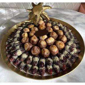 Plateau à chocolat rond en métal argenté de qualité supérieure accessoire de cuisine à domicile plateau en métal de qualité exclusive pour les occasions spéciales en vente - Product Image 6