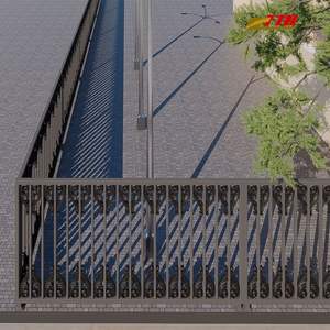 Valla de hierro moderna para balcones, patios, diseño elegante, integridad estructural, recubrimiento en polvo ecológico, fácil mantenimiento, modelado 3D - Product Image 1