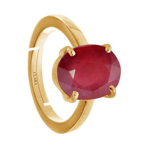 NOVAMART Fine DGTL Certified Original <b>Ruby</b> Manik Gemstone <b>Ring</b> 3.25 10.25 Ratti 3 9.3 Carat Panchdhatu Adjustable <b>Men</b> Women Oval - Product Image 3