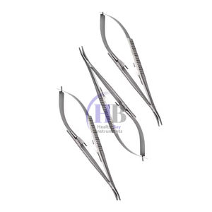 Ensemble de ciseaux porte-aiguilles Castroviejo, manche à ressort incurvé, instruments de chirurgie générale, acier inoxydable, machinerie - Product Image 5