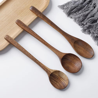 Ensemble de cuillères et fourchettes en bois pour desserts, fruits, dîner, cuillères de service, fourchettes à salade