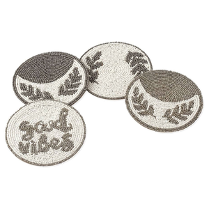 Juego de Posavasos de Cuentas Ecológicos de Alta Calidad, Diseño de Texto Personalizable, Grabado Clásico Moderno, Artesanía de Alta Calidad - Product Image 2