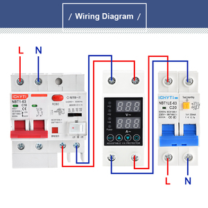 Adjustable 240V Dual <strong>Display</strong> Digital Relay Overvoltage and Undervoltage Protector <strong>Device</strong> 40A 63A Rail Voltage Protector - Product Image 4