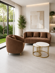Modern Alexis Brown Wood Sectional <b>Sofa</b> with Custom Fabric Three Seat Modular Design for Hotel Hospital Villa Living Room Decor - Product Image 3