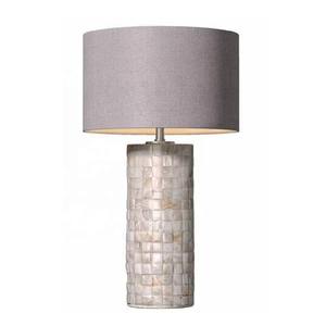 Elegante lámpara de mesa de nácar a cuadros elegante lámpara eléctrica para dormitorio sala de estar escritorio mesita de noche decoración de oficina en casa - Product Image 6