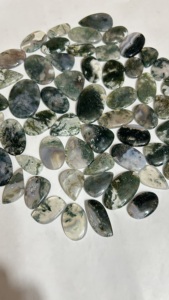 หินโมราโมเสคทรงหลังเบี้ยมอสธรรมชาติเกรด AAA อัญมณีทรงหลวมปรับขนาดได้ตามต้องการ - Product Image 4