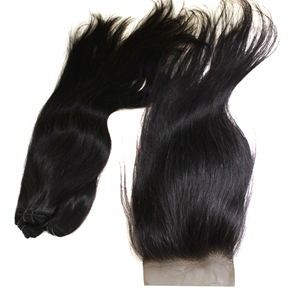 Paquetes de cabello virgen liso natural vietnamita con cierre de encaje HD Peluca de estilo recto largo 3 paquetes empaquetados con encaje transparente - Product Image 4