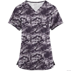 Ventes en gros de blouses chirurgicales unisexes à poches imprimées en 3D, 100% coton, détection des aiguilles, fusion sans couture, uniforme d'hôpital - Product Image 1