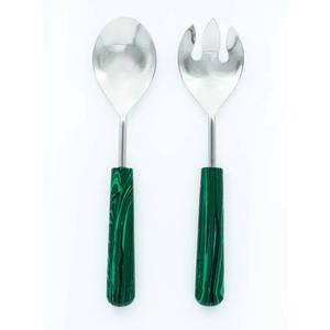 Royal Trozzo Mango Chapado en oro rosa Juegos para servir ensaladas Vajilla Acabado brillante Servidor de ensaladas Mesa barata - Product Image 5