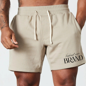 Pantalones cortos deportivos de verano para hombre, algodón de rizo, logotipo personalizado, patrón sólido, deportes franceses esenciales, informal, para el sudor, en blanco, de secado rápido - Product Image 5