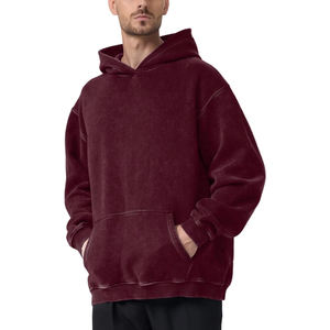 New Design Best Selling Men Acid Wash Hoodies Low MOQ Wholesale Men Acid Wash Hoodies For Sale - Product Image 5