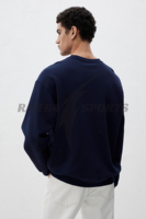 Sweat-shirt en coton vierge de qualité supérieure pour homme et femme, coupe ample, col ras du cou, avec logo personnalisé, style épaules tombantes