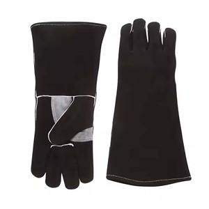 Vente chaude 14 'gants de soudage en cuir de vache fendu gants de soudeur de protection de sécurité industrielle gants en cuir d'hiver à longue main - Product Image 5