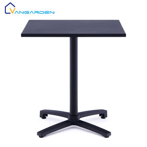 Mesa preta quadrada empilhável de alumínio Mesa de jantar dobrável ao ar livre com base de metal tipo X Leisure Camping Picnic Cafe Desk - Product Image 3