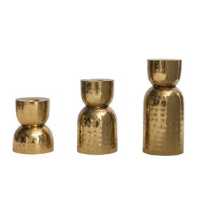 Portavelas de aluminio de base redonda del fabricante OEM, construcción estable, detalles sutiles para fiestas navideñas, material de metal de hierro - Product Image 1