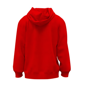 เสื้อฮู้ดดี้ผู้ชายสีแดงล้วน ผ้าฝ้าย 100% เฟรนช์เทอร์รี่ ทรงปกติ น้ำหนัก 370 กรัม เสื้อผ้าลำลองฤดูหนาว สตรีทแวร์  โลโก้สั่งทำด้านหน้า - Product Image 2