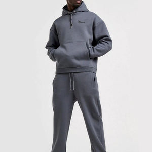 Chándales Deportivos Casuales de Moda para Hombre, 100 % Algodón, 450 g/m², Nuevo Estilo, Ajuste Entallado Personalizado, Color Sólido - Product Image 1