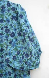 Vestido largo de talla libre con estampado de bloques a mano de algodón indio Maxi para mujer, ropa informal, vestido de talla grande, ropa de verano, artículo de vestido Maxi - Product Image 4