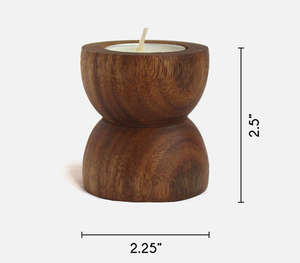 Set Of Three Rustic Wooden <b>Pillar</b> <b>Candle</b> Stands Varying Heights Dark Finish Classic Turned Design Decorative Table Centerpiece - Product Image 5