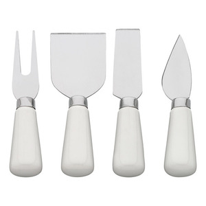 New Look 2024 manche en pierre de marbre transparent et acier inoxydable design moderne ensemble de couteaux à fromage faits à la main couverts de cuisine - Product Image 2