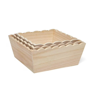 Vente en gros Plateaux de rangement en bois à bords festonnés de style américain au design unique Paniers carrés Durable Taille personnalisée durable pour - Product Image 1