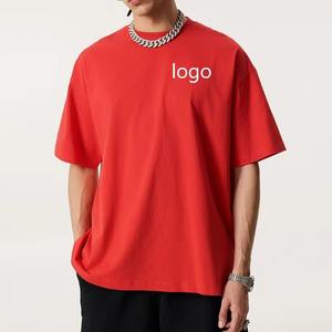 T-shirts d'été pour hommes, poids lourd 330Gsm, logo personnalisé imprimé Vintage de qualité supérieure, surdimensionnés, épaules tombantes, respirants - Product Image 2