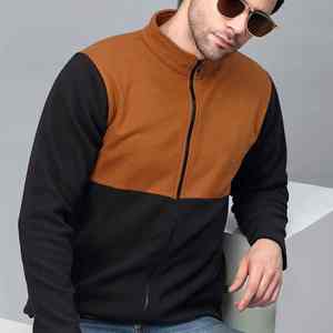 Veste d'hiver en polaire pour homme en gros, col montant, fermeture éclair intégrale, coupe-vent, manteaux chauds, personnalisable, décontracté, streetwear - Product Image 5