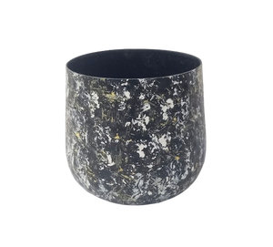 Pot de fleur en fer jaune de forme ronde pour la maison balcon et jardin Pot de fleur jardin Patio intérieur extérieur fait à la main produit en vrac - Product Image 1